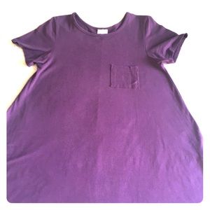 LuLaRoe Carly T-shirt Dress Solid Dark Purple